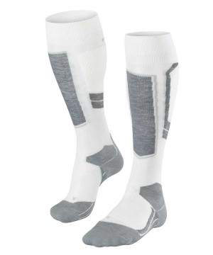 Dámské Sports Socks Falke SK4 Wool Skiing Knee-high Socks Bílé | 5637EGDLN