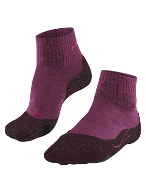 Dámské Sports Socks Falke TK2 Explore Wool Short Trekking Short sock Červené | 6793XZSIB